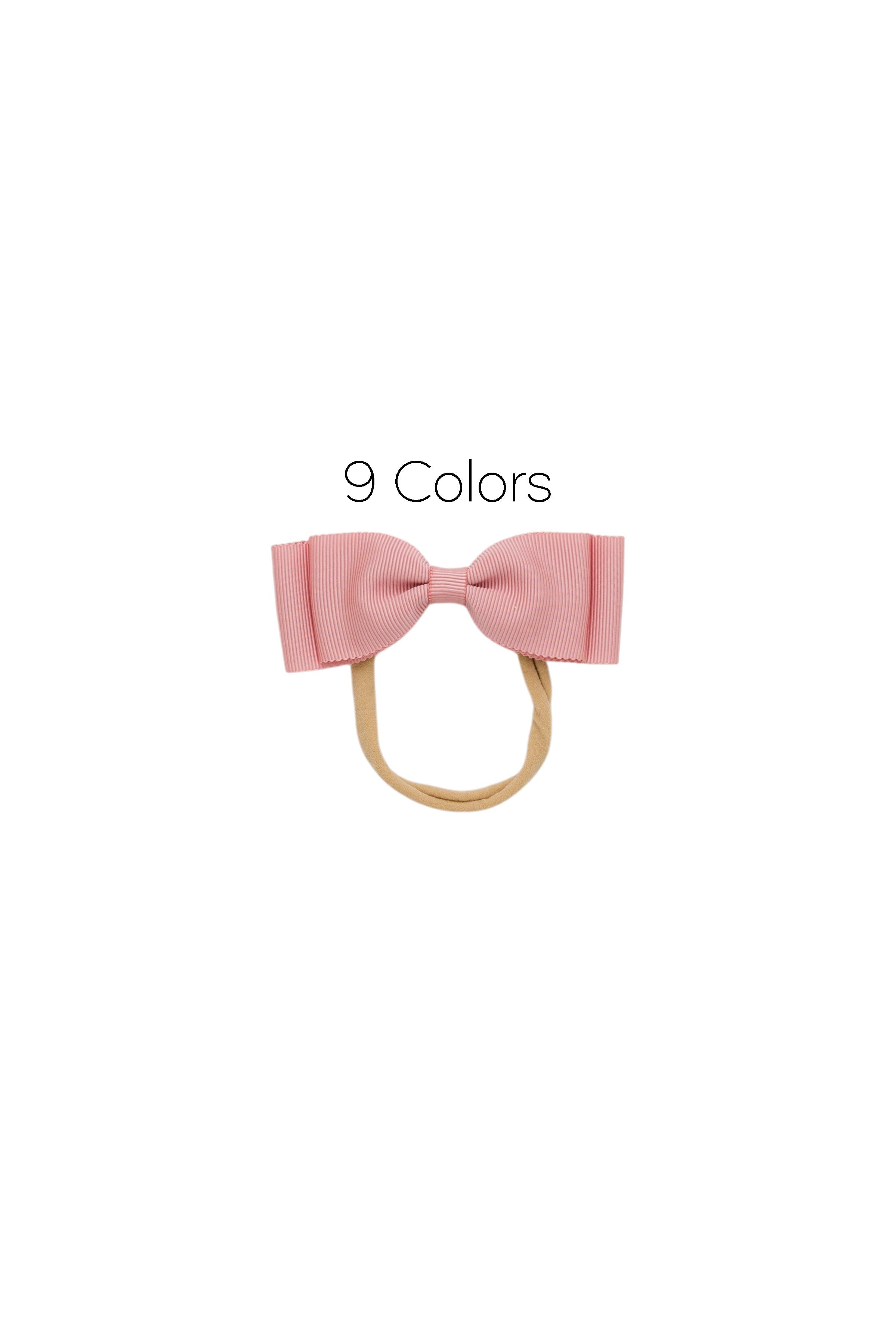 Heather Petersham Bow Newborn - Available in 9 Colors